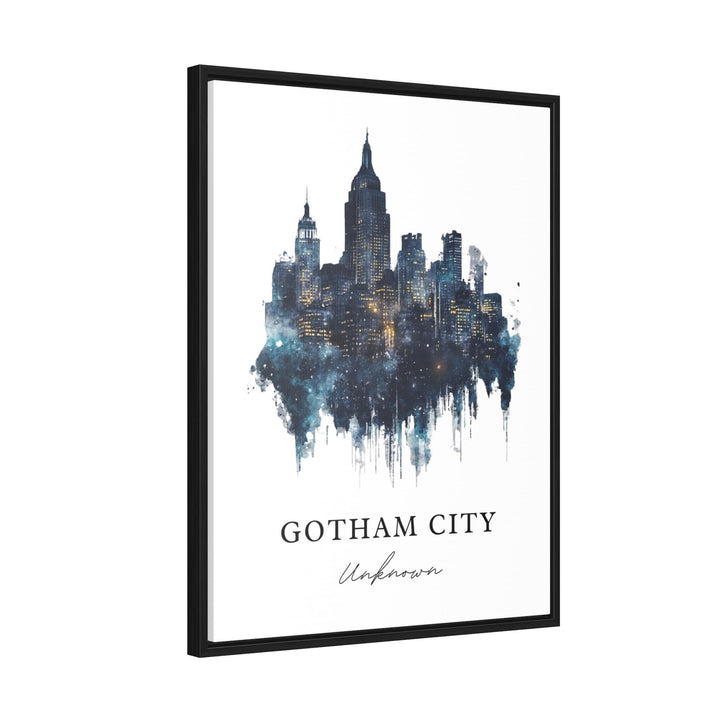Gotham City Travel Print, Gotham City Poster Wall Art, New York-Inspired Fictional Decor, Gotham City Wall Art