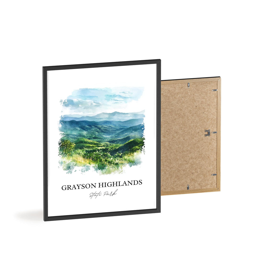 Grayson Highlands Art, Mouth of Wilson Print, Virginia Watercolor, Grayson Highlands VA Gift, Travel Print, Travel Poster, Housewarming Gift