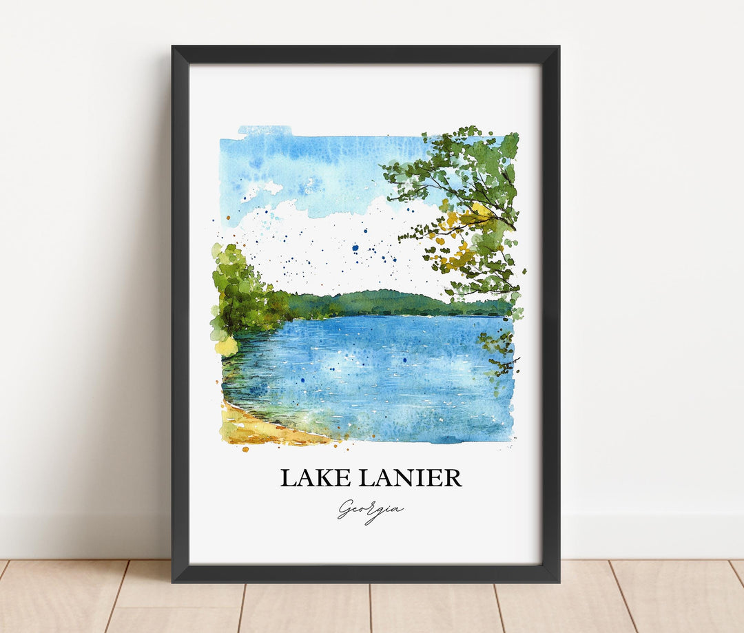 Lake Lanier Wall Art, Chattahoochee River Print, Georgia Watercolor Art, Lake Lanier Gift, Travel Print, Travel Poster, Housewarming Gift