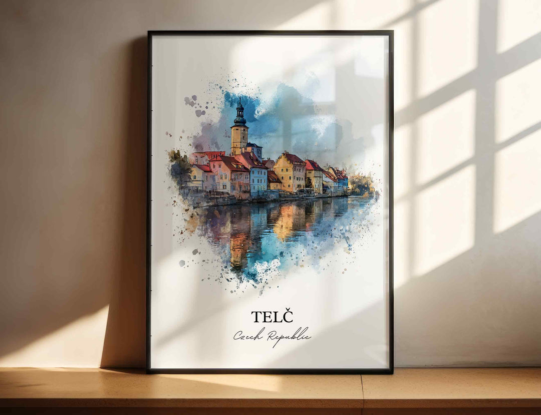 Telc, Czech Republic – Watercolor Art Print