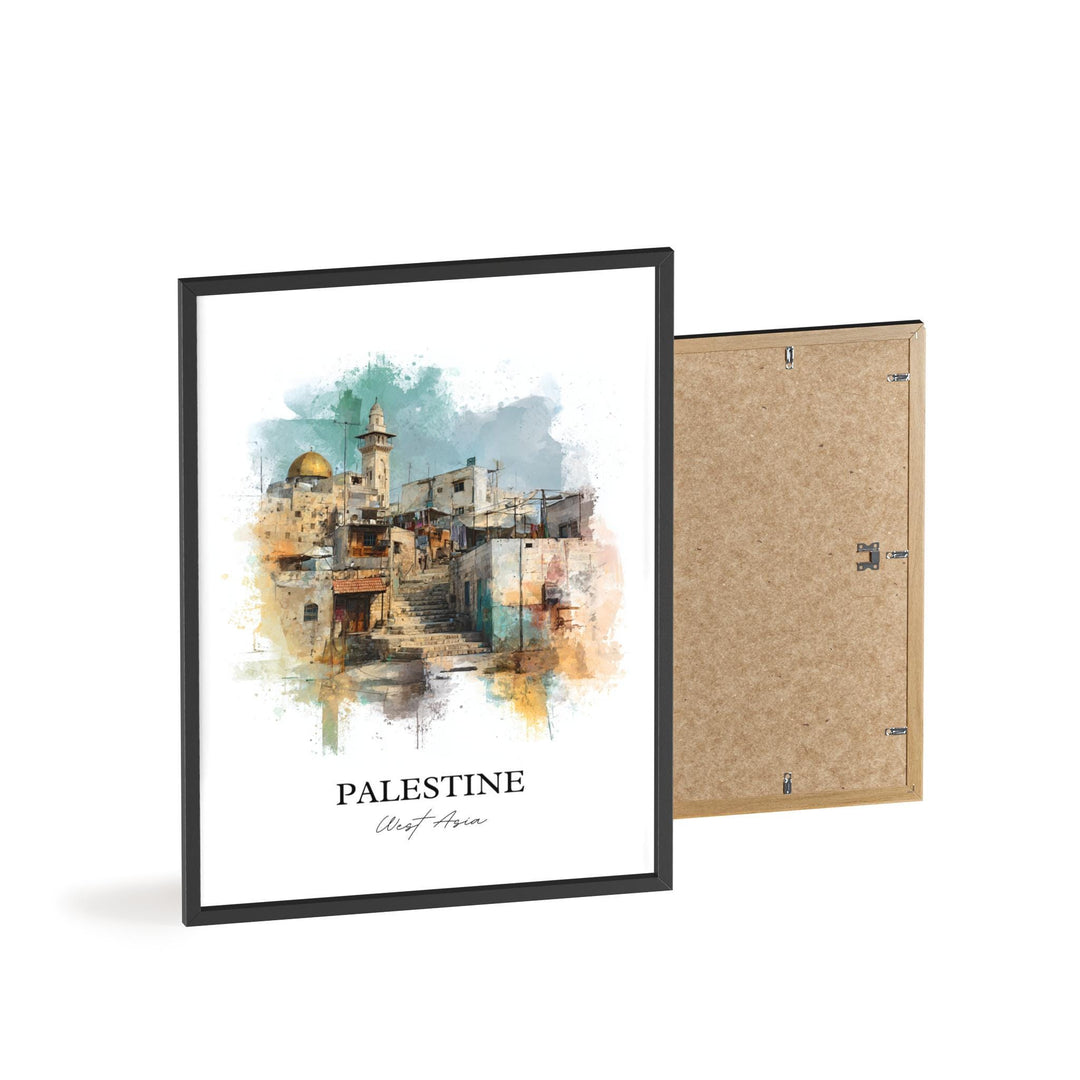 Palestine Wall Art, Palestine Print, Palestine Watercolor Art, Palestine Gift, Travel Print, Travel Poster, Housewarming Gift