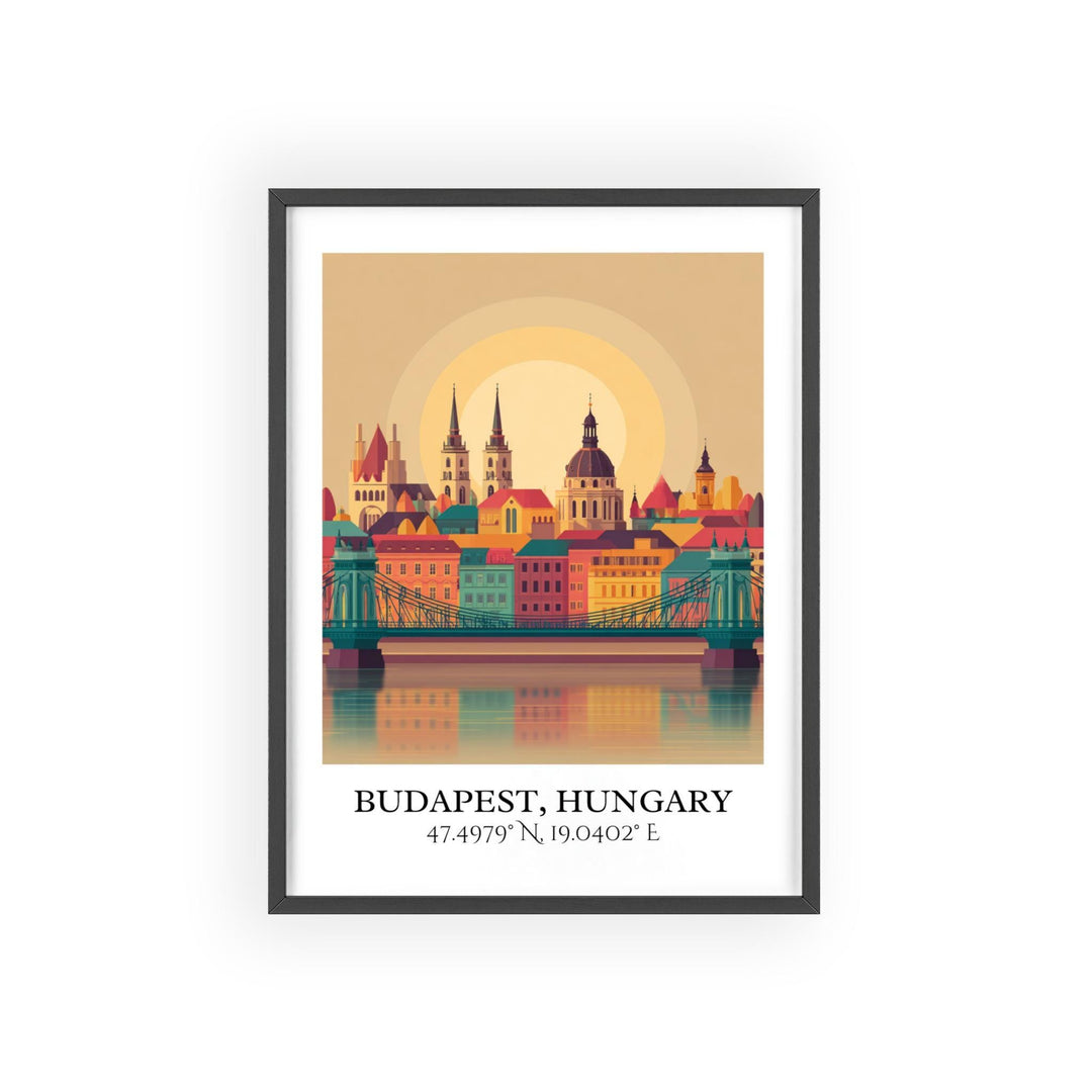 Budapest Art, Budapest Retro Travel Art, Budapest Home Decor, Budapest Hungary Gift, Hungary Travel Art, Travel Prints, Housewarming Gift