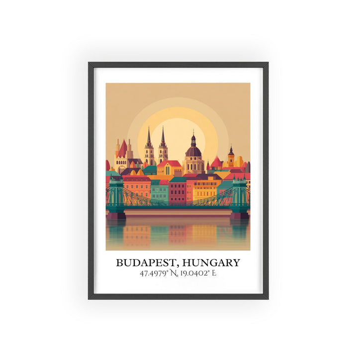 Budapest Art, Budapest Retro Travel Art, Budapest Home Decor, Budapest Hungary Gift, Hungary Travel Art, Travel Prints, Housewarming Gift