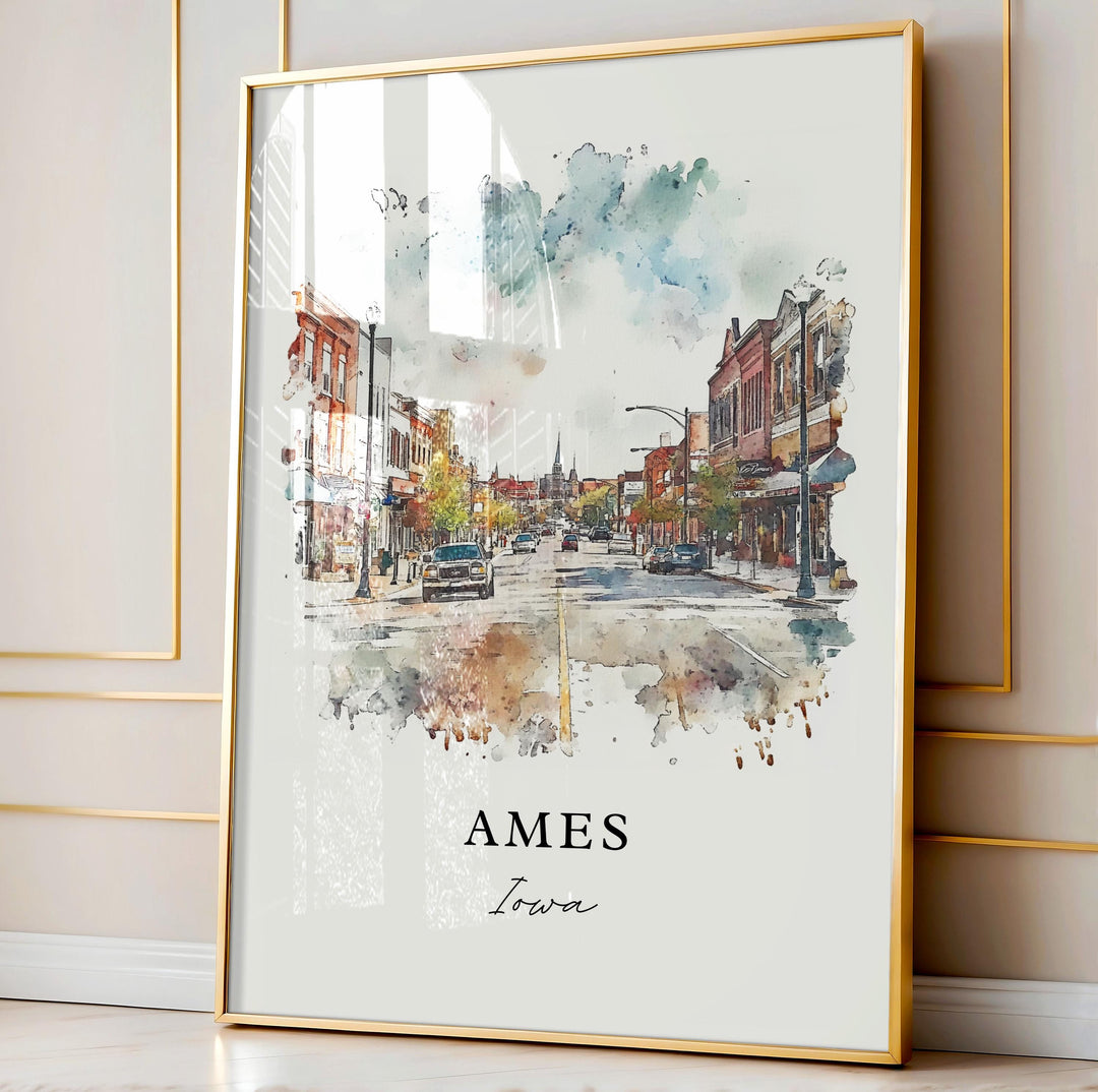 Ames Wall Art - Iowa Print