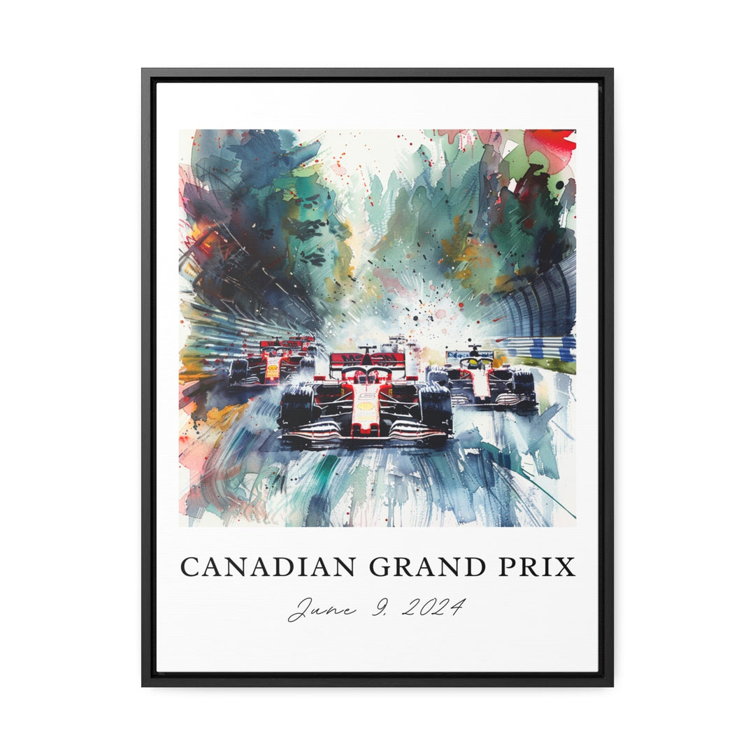 Canadian Grand Prix Art, F1 Montreal Print, Canadian F1 Watercolor Art, Montreal F1 Gift,