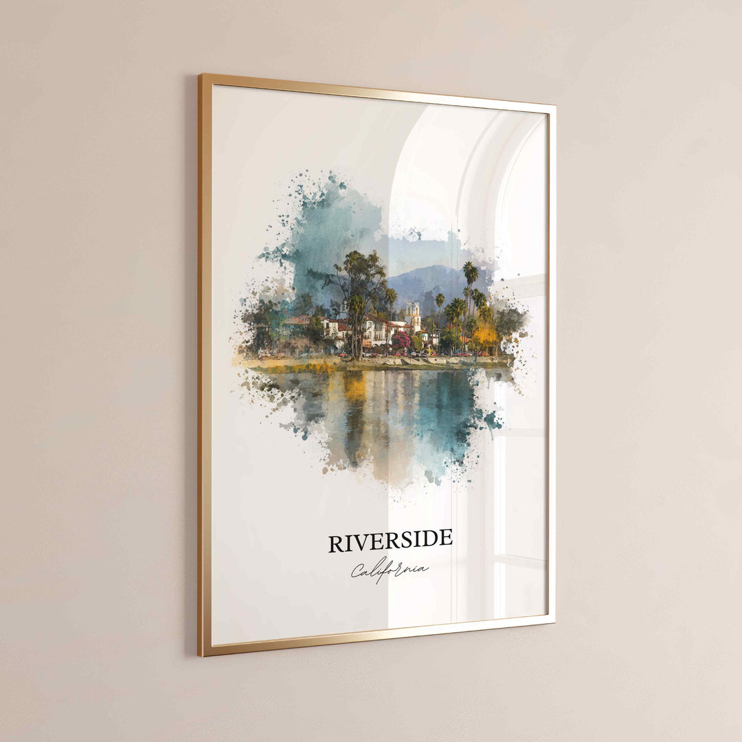 Riverside, California Wall Art, Riverside Print, Riverside Watercolor Art, Riverside California Gift, Travel Print, Travel Poster, Housewarming Gift