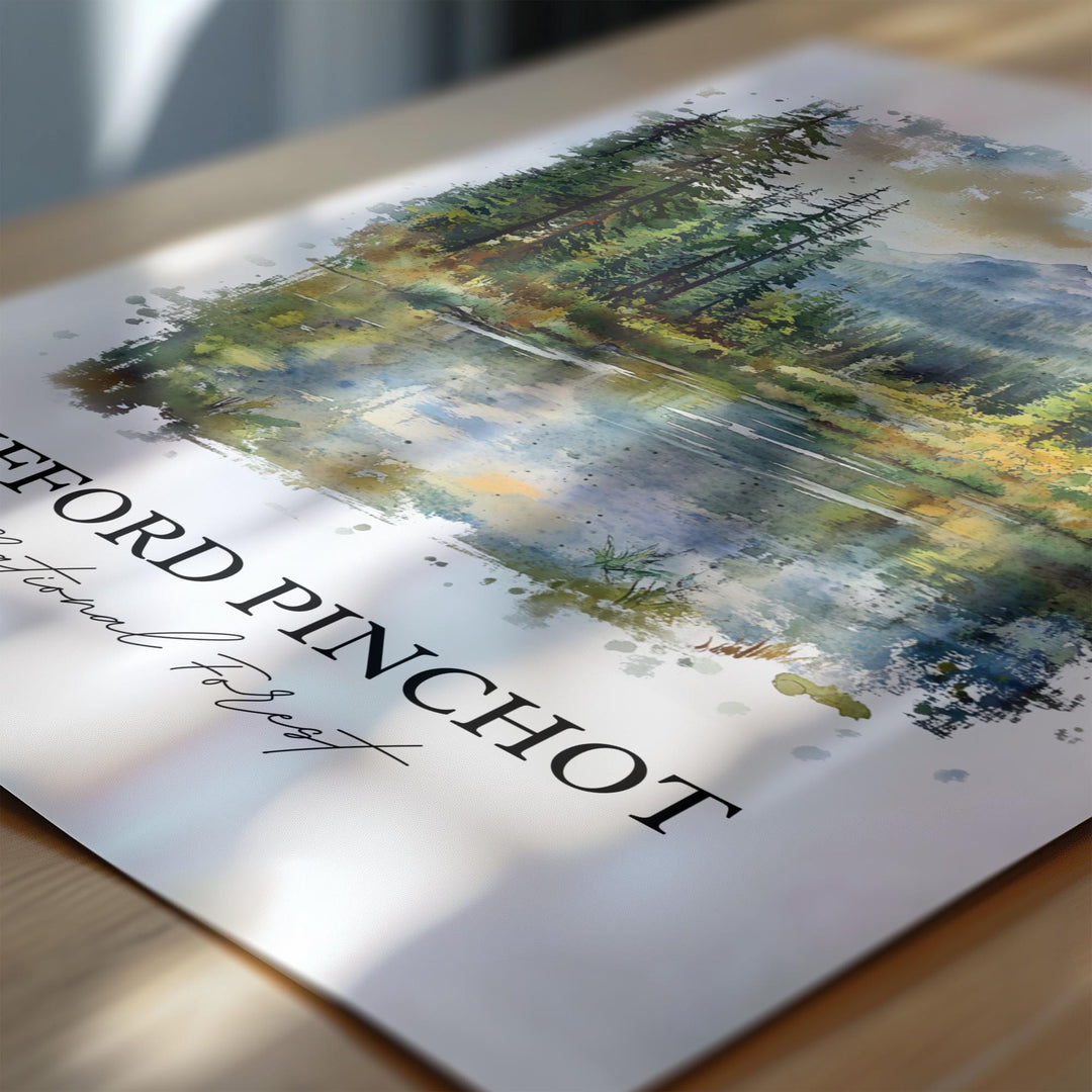 Gifford Pinchot Forest Art, Lewis County Print, Washington Artwork, Gifford Pinchot WA Gift, Travel Print, Travel Poster, Housewarming Gift