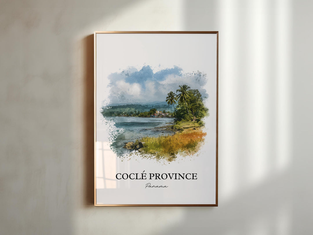 Coclé Province Wall Art, Panama Print, Panama Watercolor Art, Panama Gift, Coclé Panama Travel Print, Travel Poster, Housewarming Gift