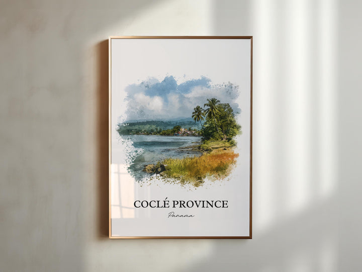 Coclé Province Wall Art, Panama Print, Panama Watercolor Art, Panama Gift, Coclé Panama Travel Print, Travel Poster, Housewarming Gift