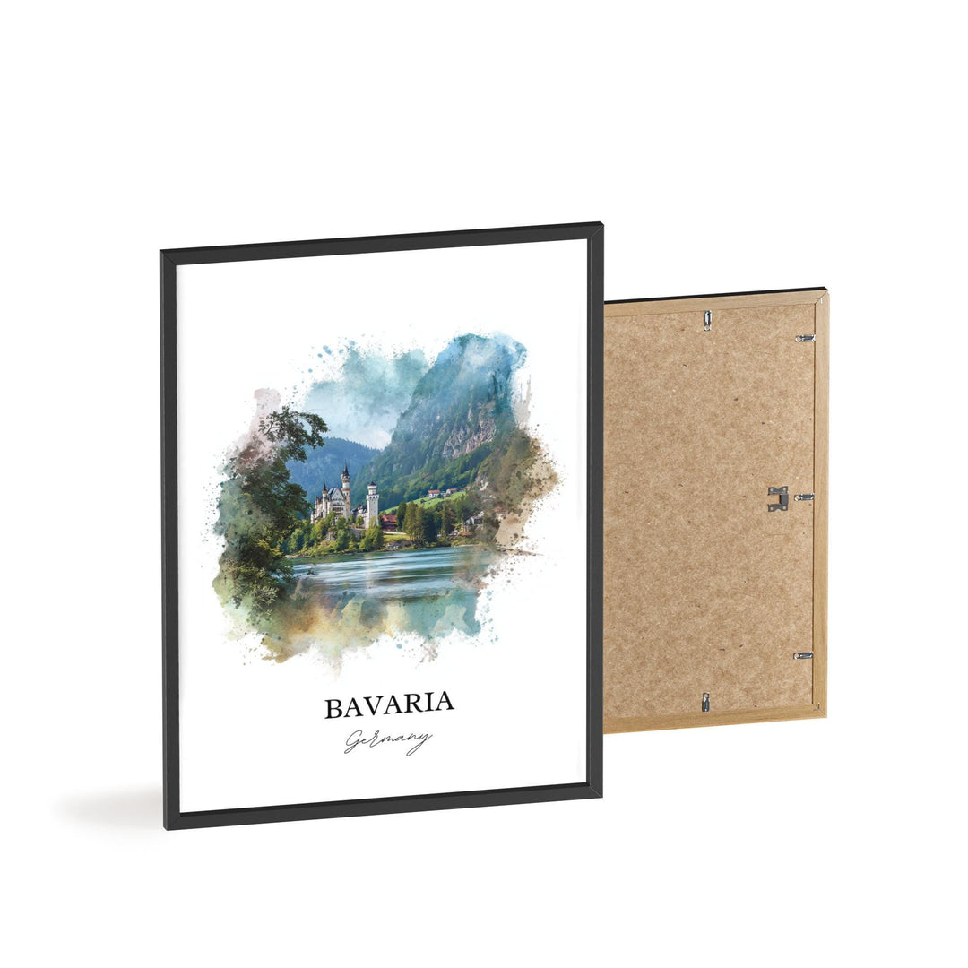 Bavaria Wall Art, Bavaria Print, Bavaria Germany Watercolor Art, Germany Gift, Germany Travel Print, Travel Poster, Housewarming Gift
