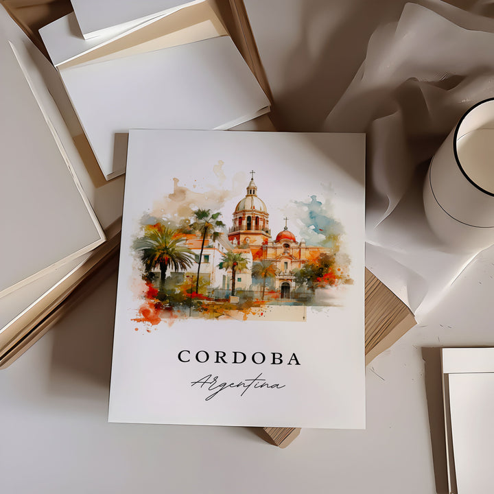 Cordoba Argentina wall art - Argentina, Cordoba poster print, Cordoba Wedding gift, Birthday present, Custom Text, Perfect Gift