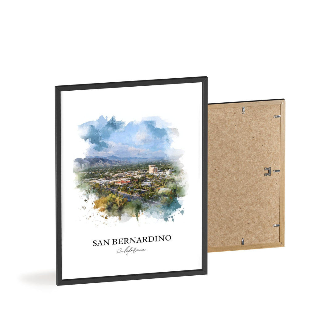 San Bernardino, California – Watercolor Art Print