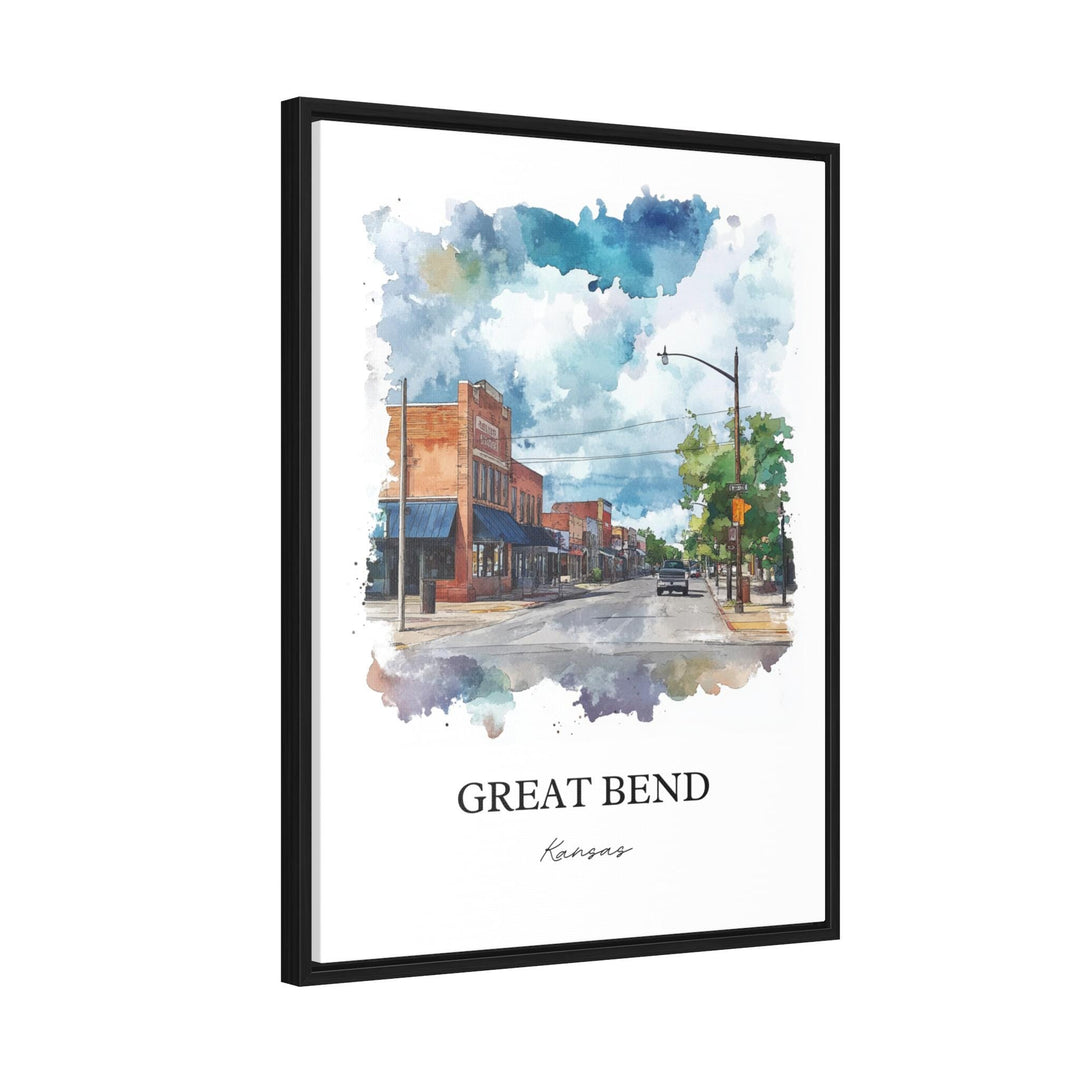 Great Bend KS Wall Art, Barton County Print, Kansas Watercolor Art, Great Bend Kansas Gift, Travel Print, Travel Poster, Housewarming Gift