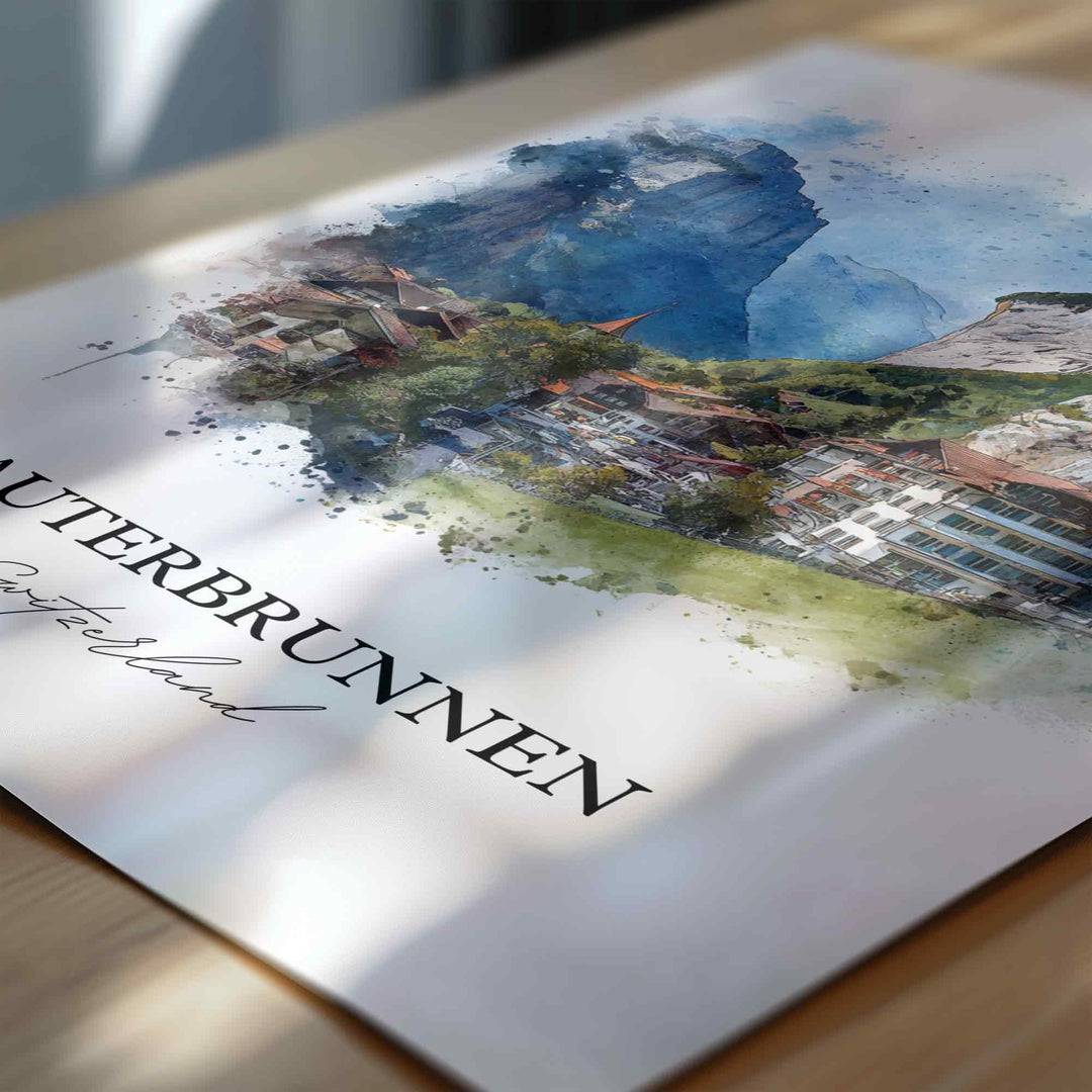 Lauterbrunnen, Switzerland – Watercolor Art Print