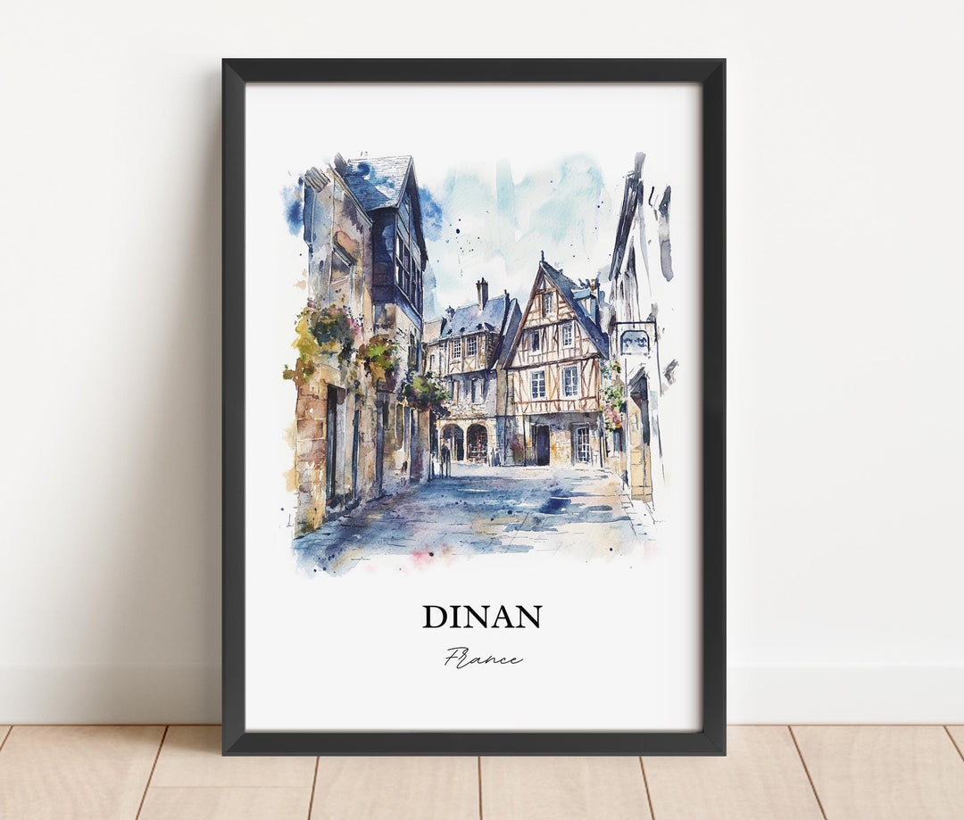 Dinan France Wall Art, Brittany France Print, France Watercolor Art, Dinan France Gift, Travel Print, Travel Poster, Housewarming Gift