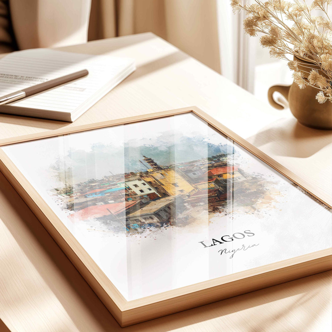 Lagos, Nigeria – Watercolor Art Print