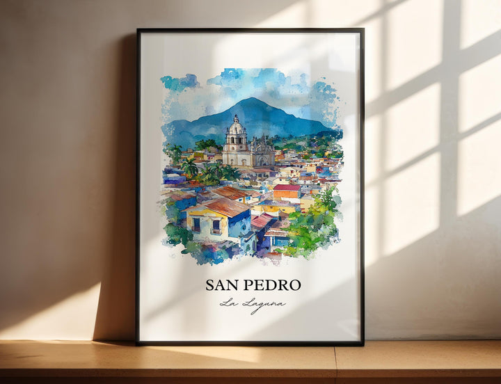 San Pedro La Laguna Wall Art, Guatemala Print, Guatemala Artwork, San Pedro La Laguna Gift, Travel Print, Travel Poster, Housewarming Gift
