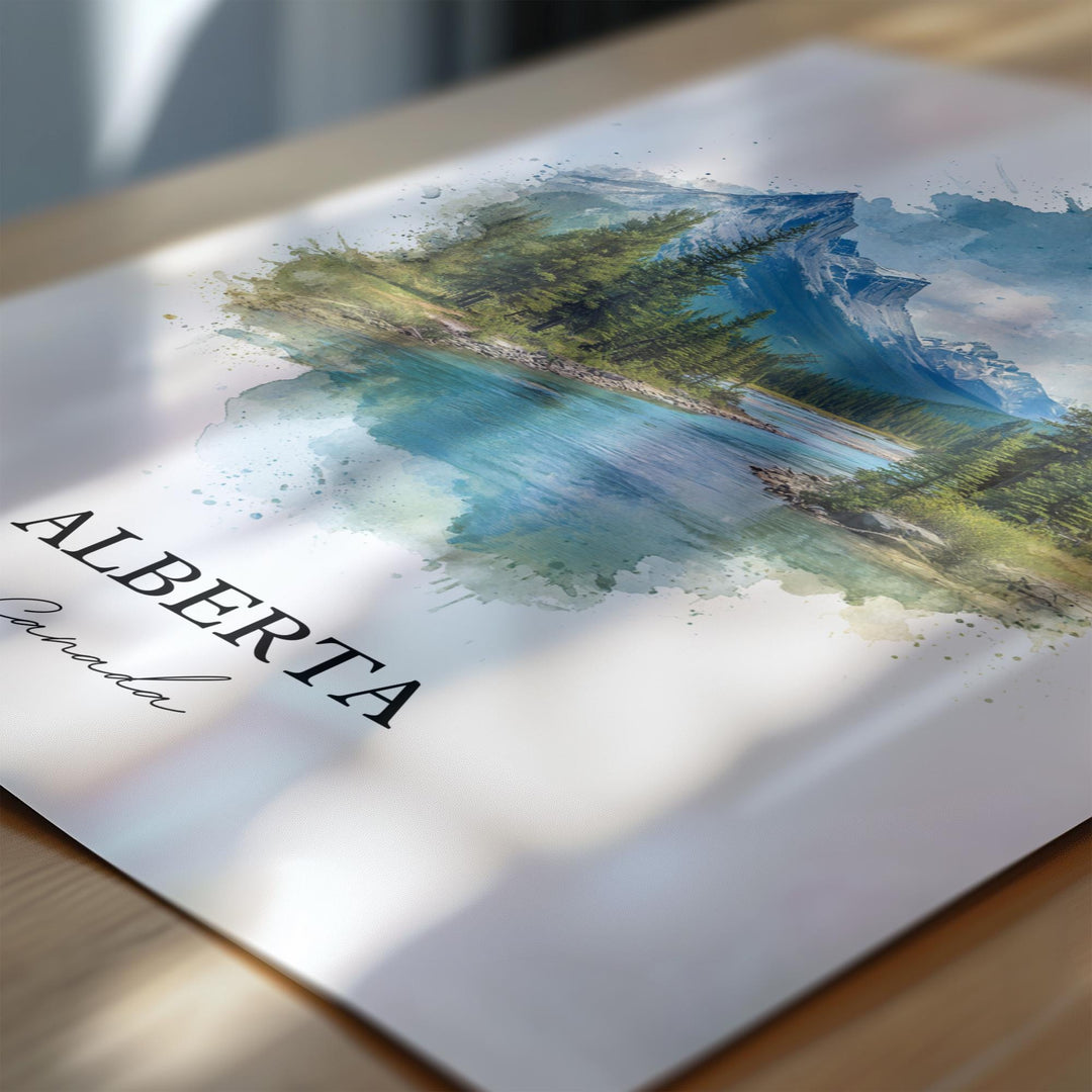 Alberta Canada Wall Art, Alberta Canada Print, Canada Watercolor Art, Alberta Gift, Alberta Travel Print, Travel Poster, Housewarming Gift