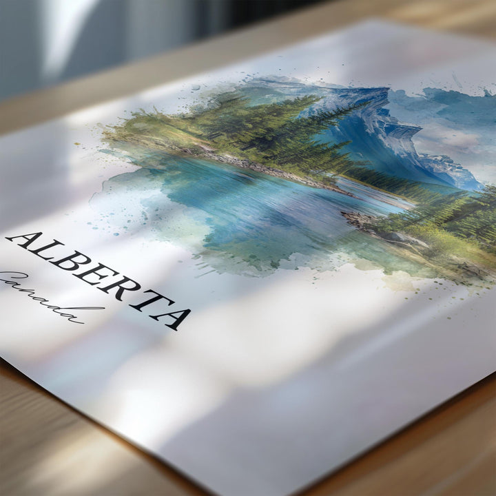 Alberta Canada Wall Art, Alberta Canada Print, Canada Watercolor Art, Alberta Gift, Alberta Travel Print, Travel Poster, Housewarming Gift