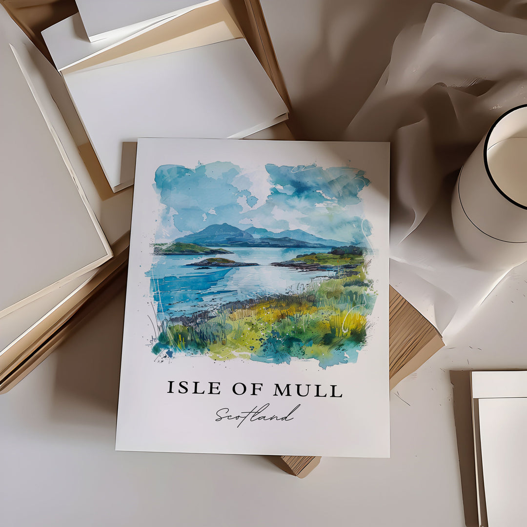 Isle of Mull Wall Art, Scotland Print, Isle of Mull Watercolor, Isle of Mull Gift,