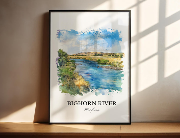 Bighorn River, Montana, USA – Watercolor Art Print