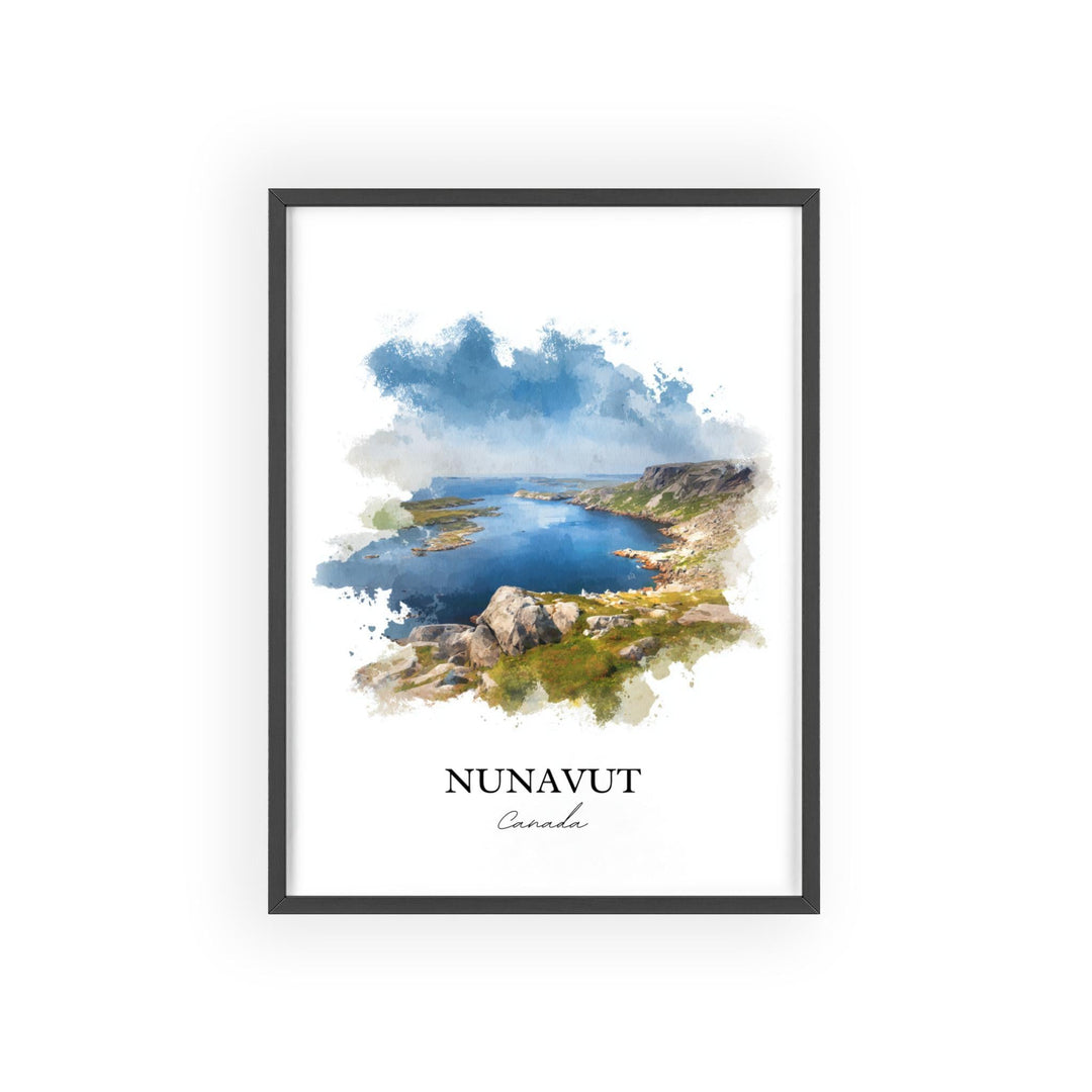 Nunavut Wall Art, Nunavut Canada Print, Canada Watercolor Art, Northern Canada Gift, Nunavut Travel Print, Travel Poster, Housewarming Gift