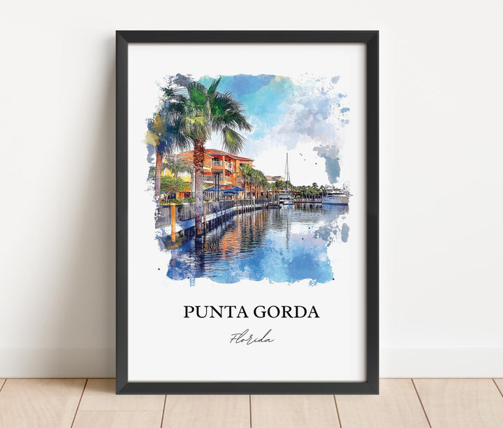 Punta Gorda Wall Art, Punta Gorda Print, Charlotte County Artwork, Punta Gorda Florida Gift, Travel Print, Travel Poster, Housewarming Gift