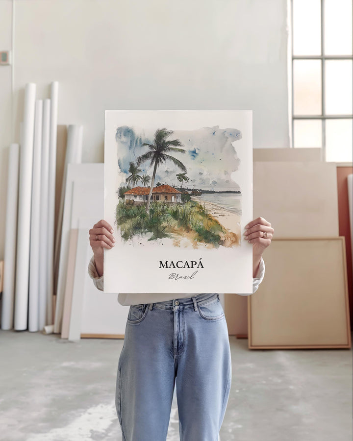 Macapá Brazil Wall Art, Amapá State Print, Brazil Watercolor Art, Macapá Gift, Travel Print, Travel Poster, Housewarming Gift