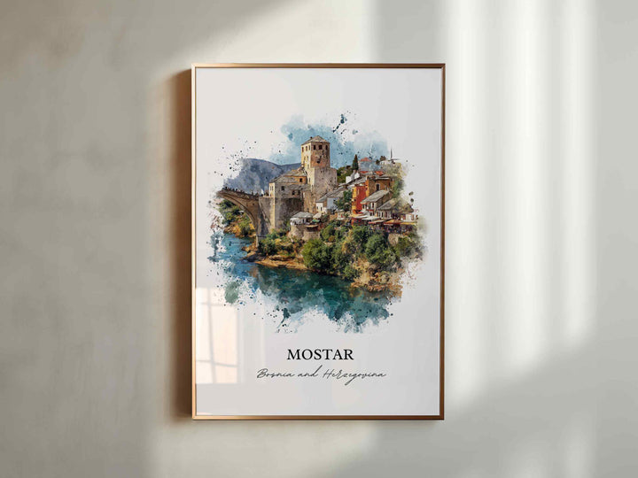 Mostar, Bosnia & Herzegovina – Watercolor Art Print
