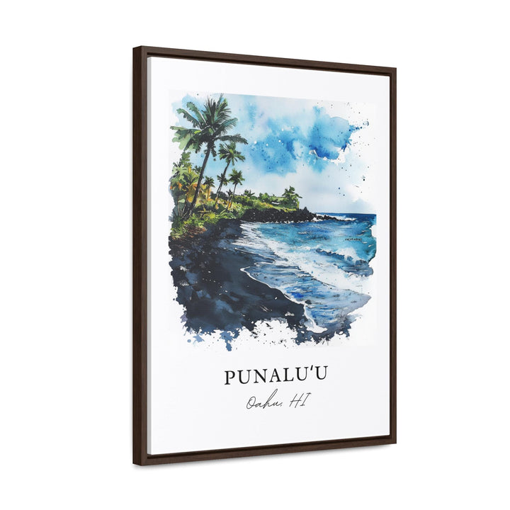 Punaluu Wall Art, Oahu Hawaii Print, Punaluu Beach Watercolor Art, Koolauloa District Gift,