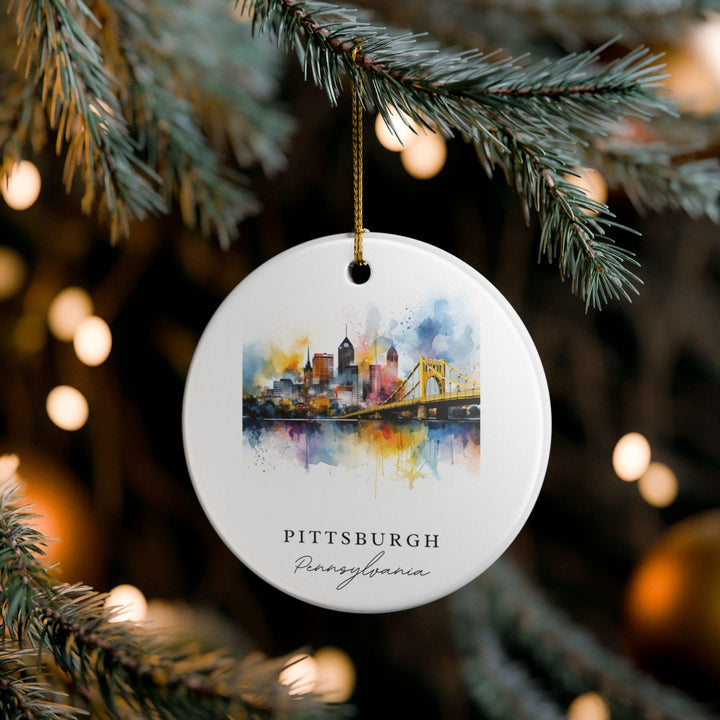 Pittsburgh Ornament: Unique Pittsburgh PA Souvenir, Pittsburgh Xmas Decor, and Authentic Pittsburgh Pennsylvania Gift