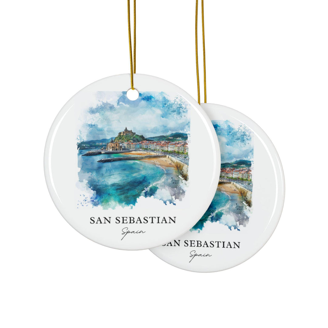 San Sebastian Spain Ornament: Unique San Sebastian Souvenir, Spain Xmas Decor, and Authentic San Sebastian Gift