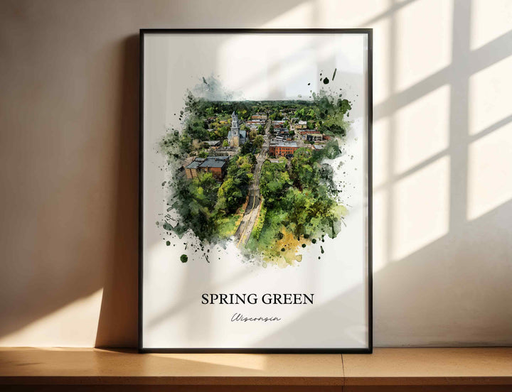 Spring Green, Wisconsin – Watercolor Art Print