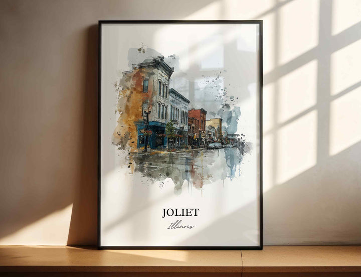 Joliet, Illinois – Watercolor Art Print