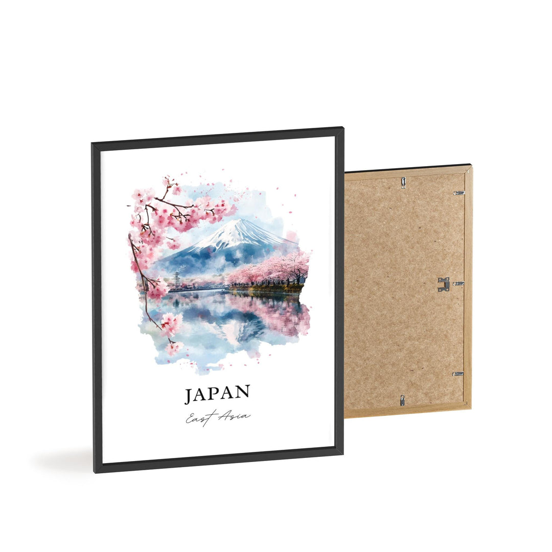 Japan Wall Art, Cherry Blossoms Print, Japan Watercolor Art, Japan Gift, Travel Print, Travel Poster, Housewarming Gift