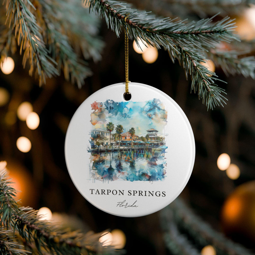 Tarpon Springs FL Ornament: Unique Tarpon Springs Souvenir, Tarpon Springs Xmas Decor, and Authentic Tarpon Springs Gift