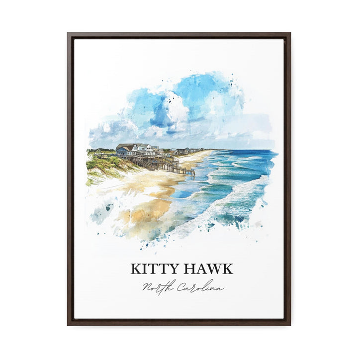 Kitty Hawk NC Wall Art, Outer Banks Print, OBX Watercolor Art, Kitty Hawk Gift, Travel Print, Travel Poster, Housewarming Gift
