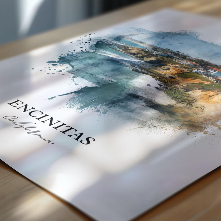 Encinitas, CA – Watercolor Art Print