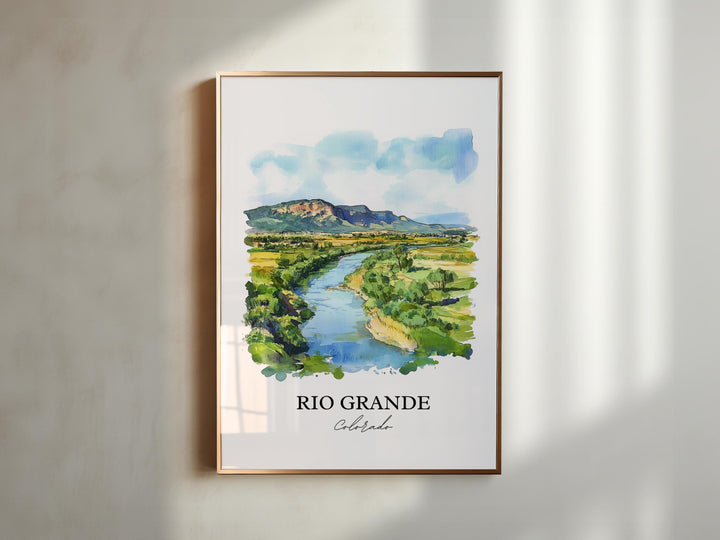 Rio Grande CO Wall Art, Colorado Print, Rio Grande Watercolor Art, Rio Grande Gift, Travel Print, Travel Poster, Housewarming Gift