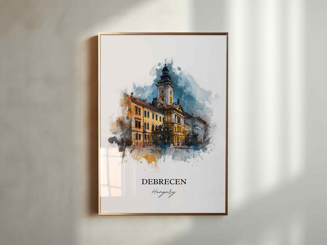 Debrecen, Hungary – Watercolor Art Print