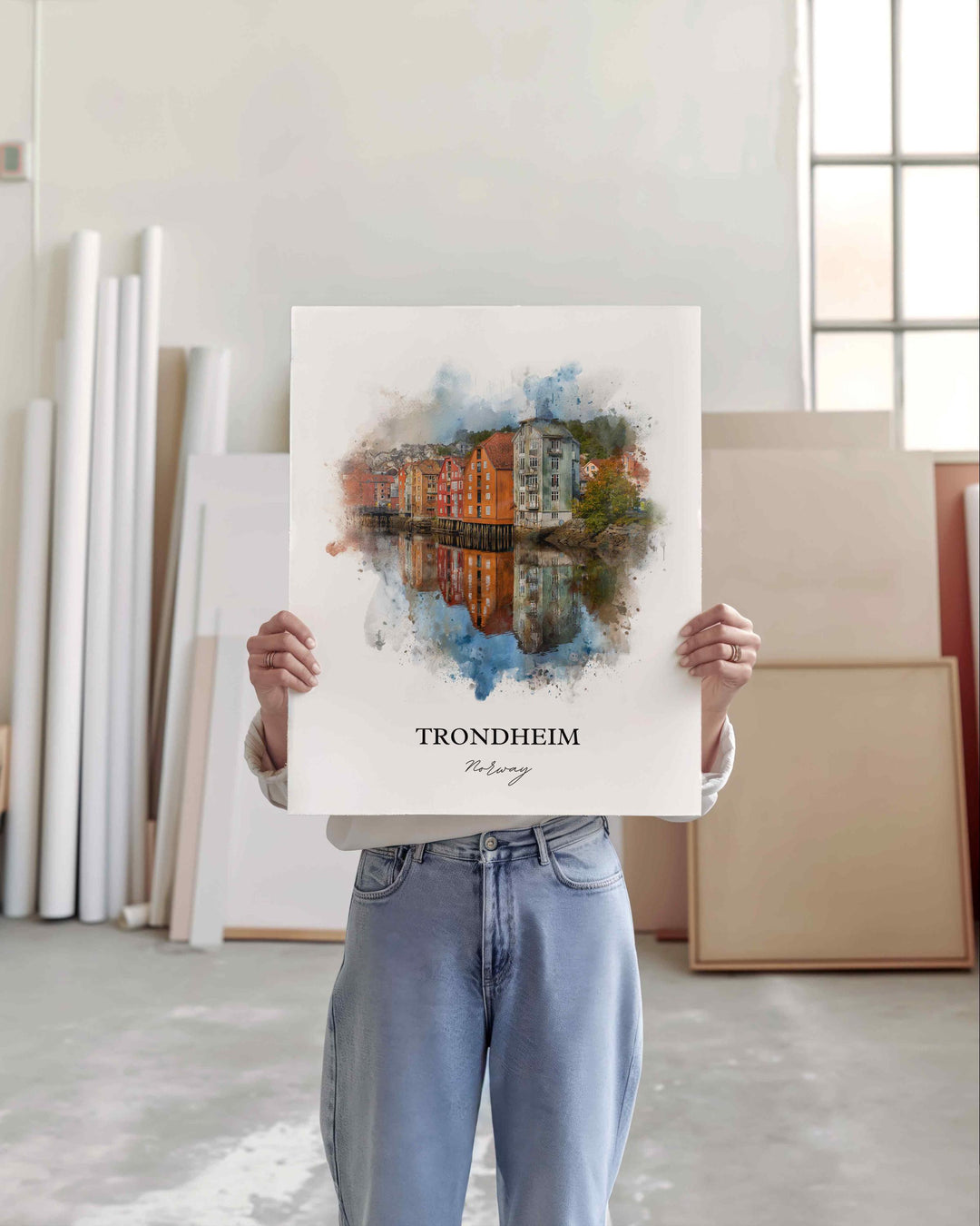 Trondheim, Norway – Watercolor Art Print