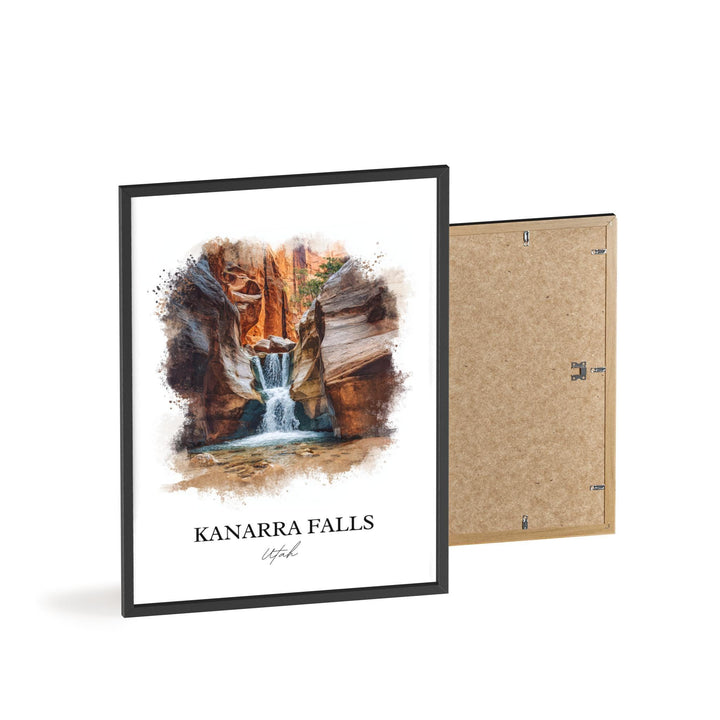 Kanarra Falls Wall Art, Kanarra Falls Print, Utah Watercolor Art, Kanarra Falls Gift, Travel Print, Travel Poster, Housewarming Gift