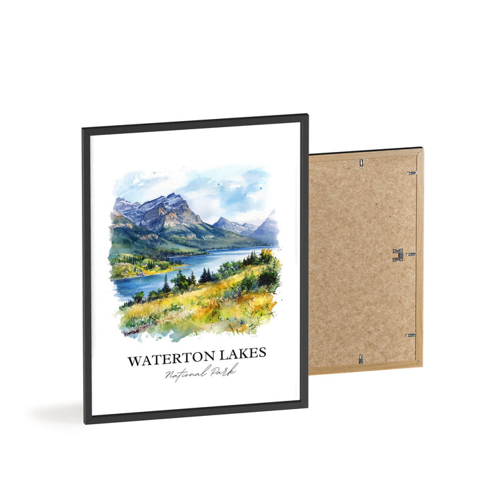 Waterton Lakes National Park Art, Alberta Print, Alberta Artwork, Waterton Lakes Park Gift, Travel Print, Travel Poster, Housewarming Gift