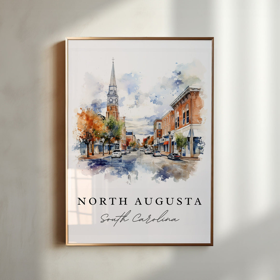 North Augusta SC wall art - South Carolina, North Augusta poster print, North Augusta gift, Birthday present, Custom Text, Perfect Gift