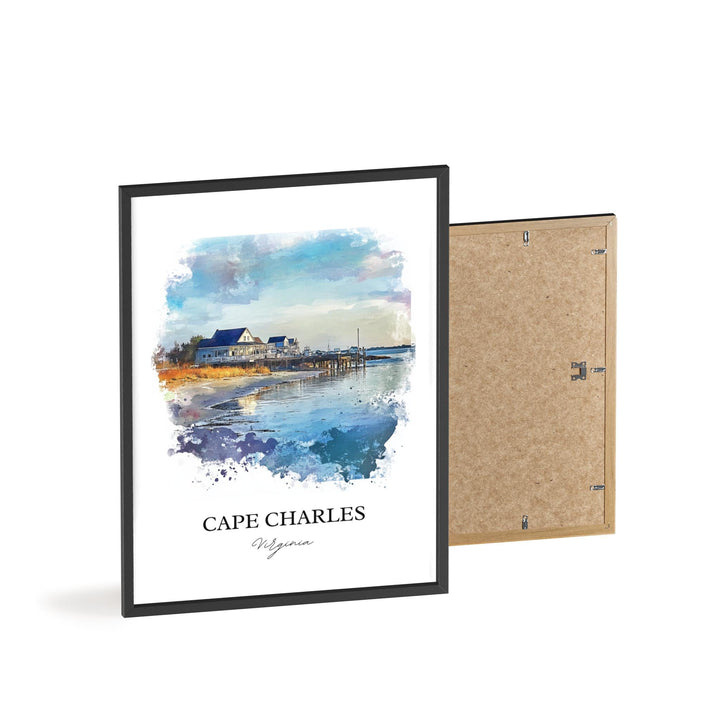 Cape Charles VA Wall Art, Northampton County Print, Virginia Watercolor, Cape Charles Gift, Travel Print, Travel Poster, Housewarming Gift