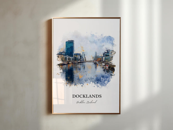 Dublin Docklands, Ireland – Watercolor Art Print