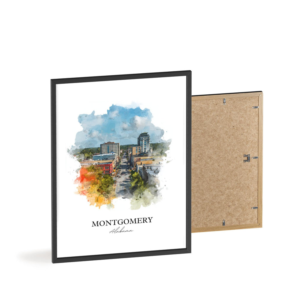 Montgomery, Alabama – Watercolor Art Print