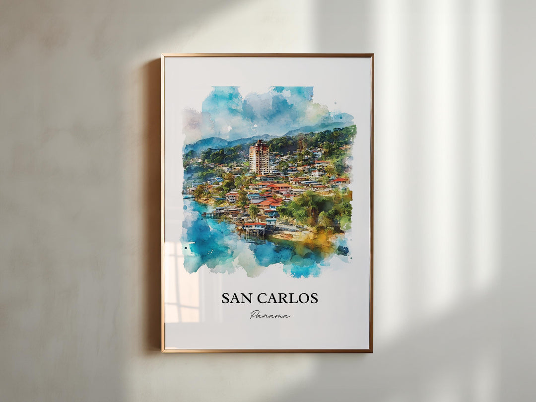 San Carlos Panama Art, Panama Oeste Print, Panama Watercolor Art, San Carlos Panama Gift, Travel Print, Travel Poster, Housewarming Gift