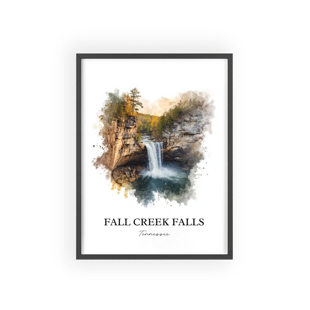 Fall Creek Falls Wall Art, Spencer TN Print, Tennessee Watercolor Art, Fall Creek Falls Gift, Travel Print, Travel Poster, Housewarming Gift