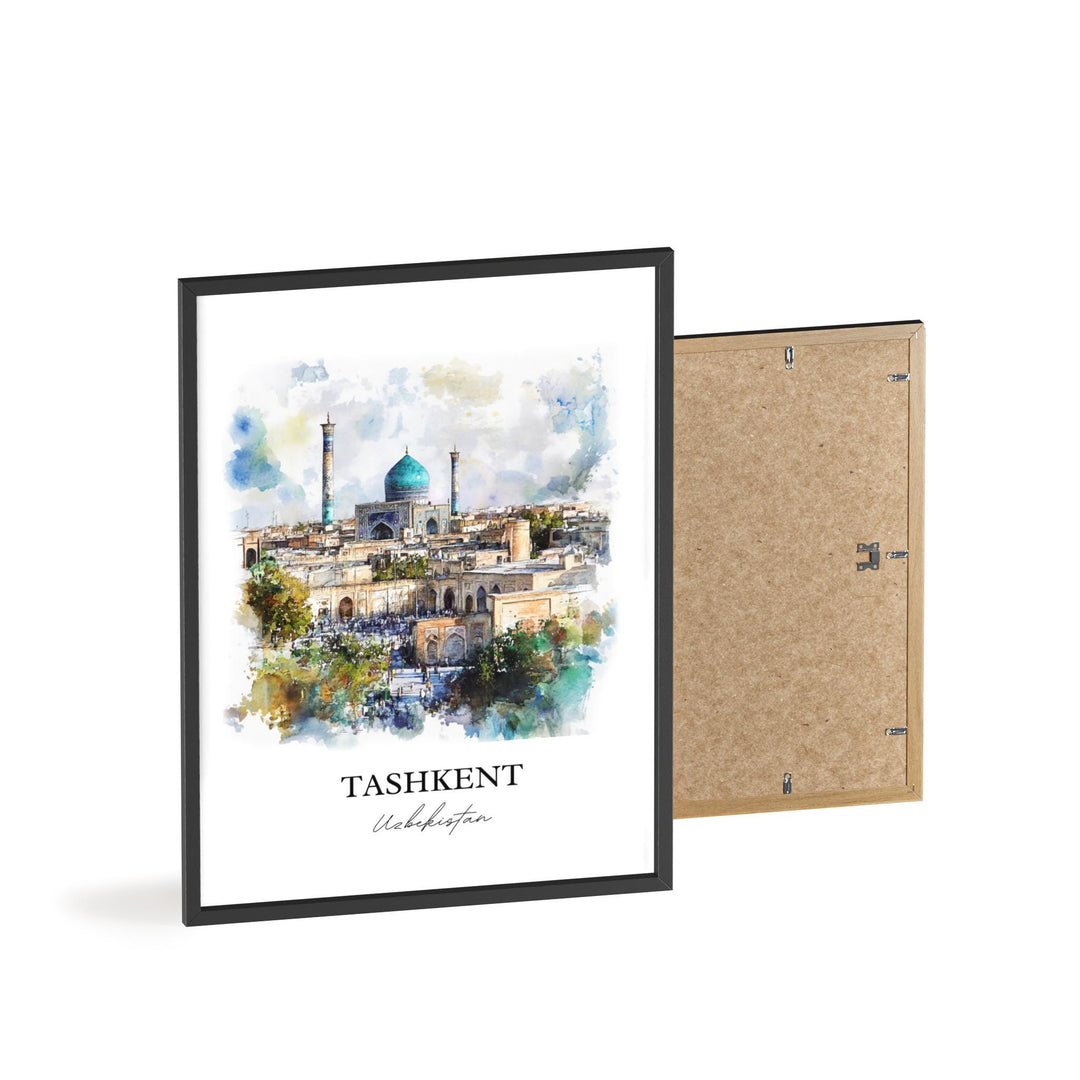 Tashkent Wall Art, Tashkent Skyline Print, Uzbekistan Watercolor Art, Tashkent Gift, Travel Print, Travel Poster, Housewarming Gift